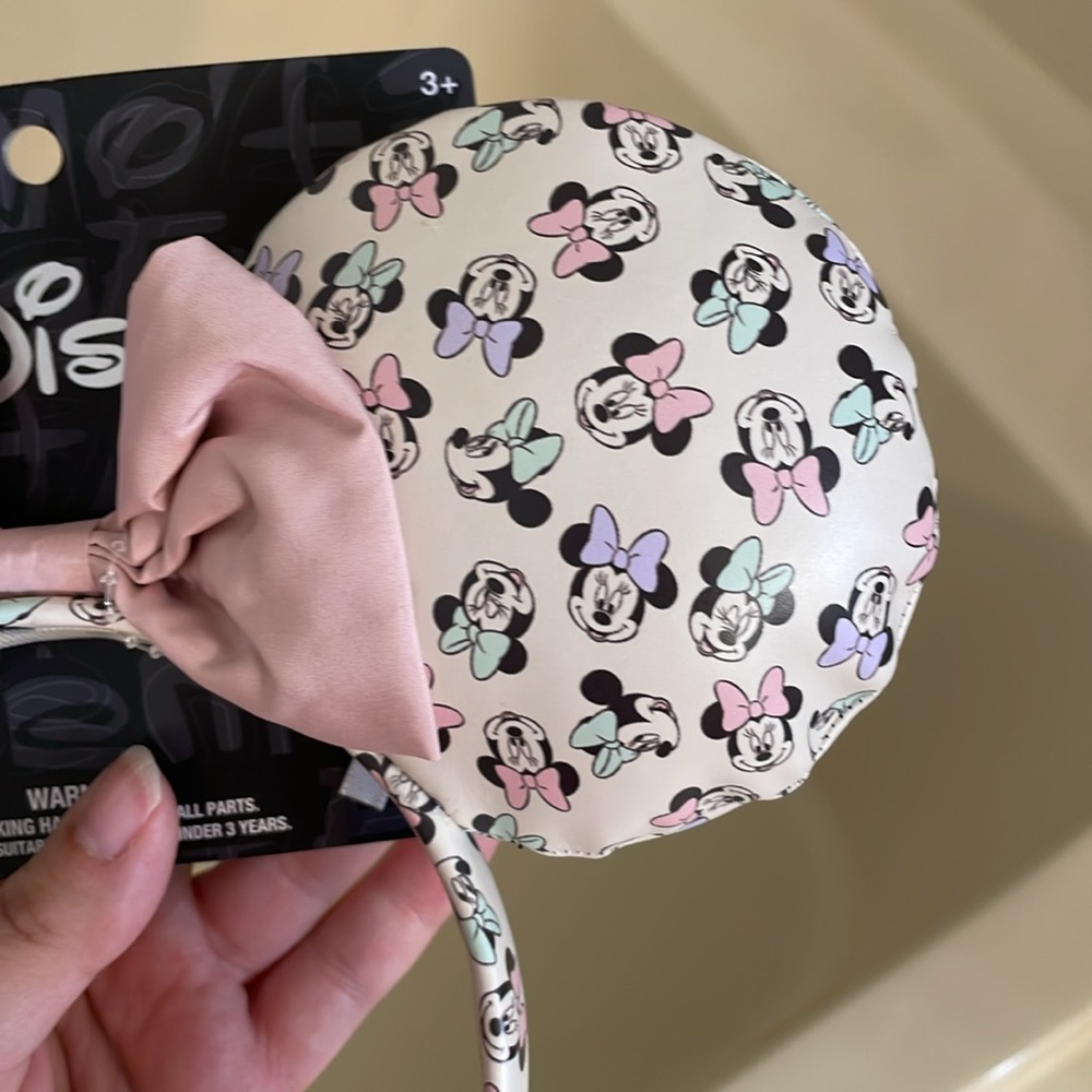 Aldi Disney NWT limited edition Mickey Minnie Mouse Cream Pink Bow Headband ears - Picture 3 of 6